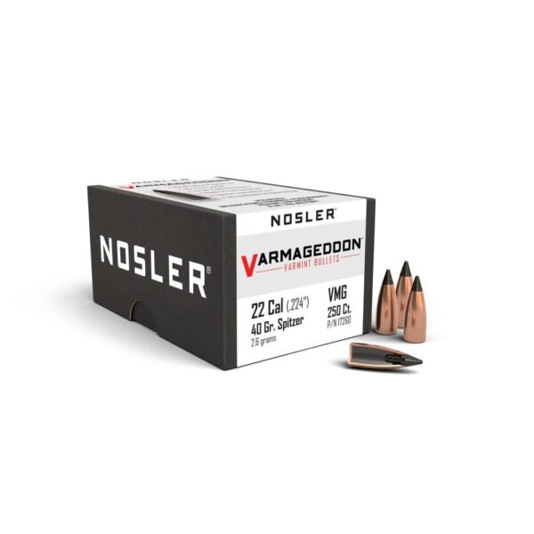 Nosler VarMageddon Rifle Bullets .22 cal .224″ 40 gr FB-TIPPED 250/ct