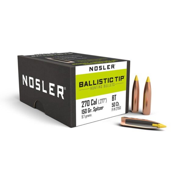 Nosler Ballistic Tip Hunting Rifle Bullets .270 cal .277″ 150 gr SBT-BTIP 50/ct