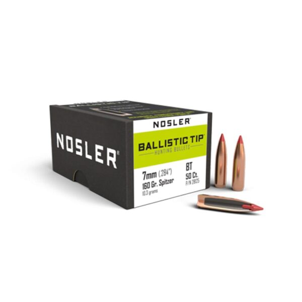 Nosler Ballistic Tip Hunting Rifle Bullets 7mm .284″ 160gr 50/rd