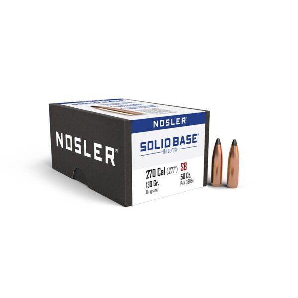 Nosler Solid Base Rifle Bullets .270 Cal .277″ 130 gr 50/ct