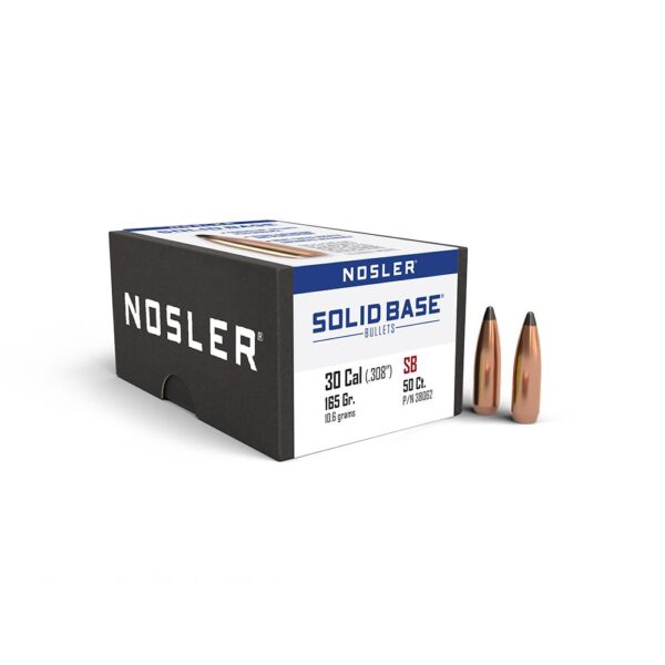 Nosler Solid Base Rifle Bullets .30 Cal .308″ 165 gr 50/ct