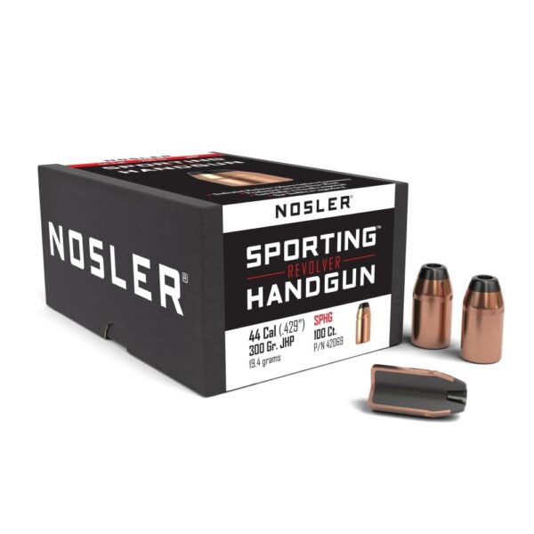 Nosler Sporting Handgun Revolver Bullets .44 cal .429″ 300 gr JHP 100/ct