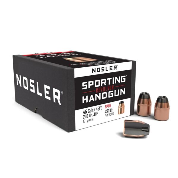 Nosler Sporting Handgun Revolver Bullets .45 Colt .451″ 250 gr JHP 100/ct