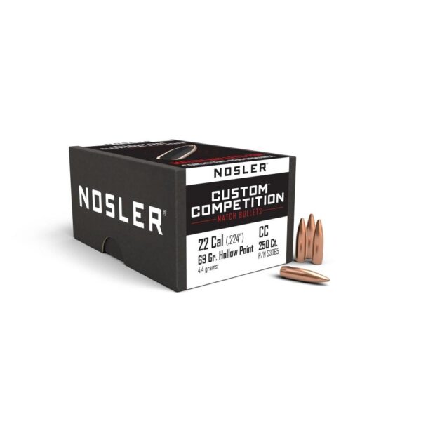Nosler Custom Competition Rifle Bullets .22 cal .224″ 69 gr HPBT 250/ct
