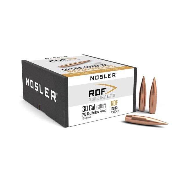 Nosler RDF Rifle Bullets .30 Cal .308″ 210 gr HPBT 100/ct
