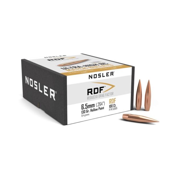 Nosler RDF Match Rifle Bullets 6.5mm .264″ 130gr HPBT 100/ct
