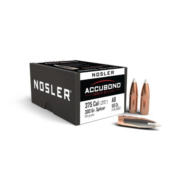 Nosler AccuBond Rifle Bullets .375 cal .375″ 300 gr SBT-ACB w CANN 50/ct