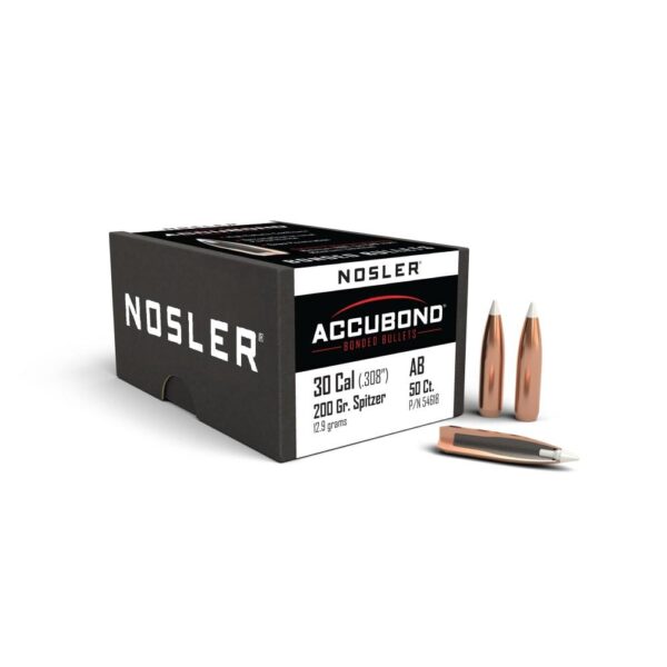 Nosler AccuBond Rifle Bullets .30 cal .308″ 200 gr SBT-ACB 50/ct