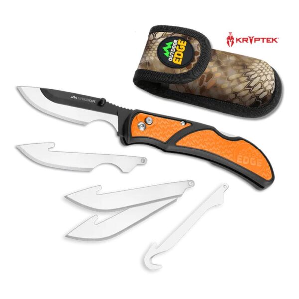 Outdoor Edge RazorCape Folding Knife 3″ Drop Point Blades Orange