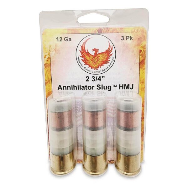 Phoenix Rising Annihilator Slug Shotshell 12ga 2-3/4″ 485gr Slug 1540 fps 3/ct