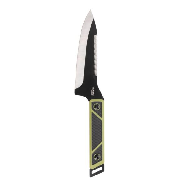 SOG Knives Terragrip Camp Knife 6-7/10″ Drop Point Blade Black Green