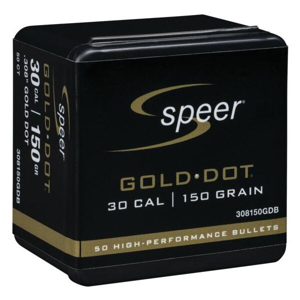 Speer Gold Dot Component Rifle Bullets .308 cal .308″ 150 gr GOLD DOT SP 50/Box