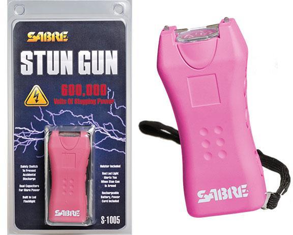 Sabre 600000 Volt Mini-Stun Gun with LED – Pink