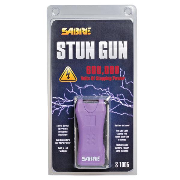 Sabre 600000 Volt Mini Stun Gun with LED – Light Purple
