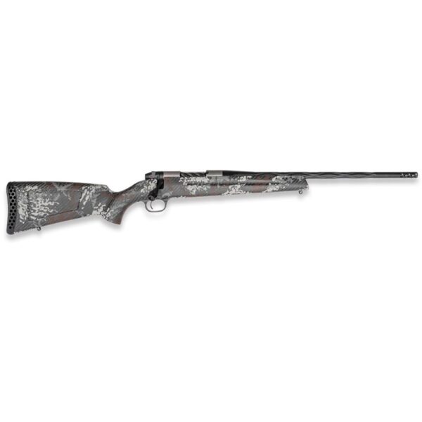 Weatherby Mark V Backcountry Capra Rifle .280 Ackley Imp 2rd Capacity 21″ 1/2×28 Barrel with 2″ Muzzle Brake Grey Brown
