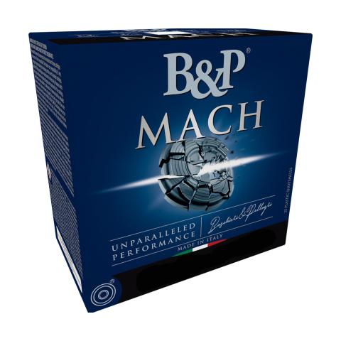 B&P Mach Professional Handicap Shotshells 12ga 2-3/4″ 1oz 1250 fps #8 25/ct