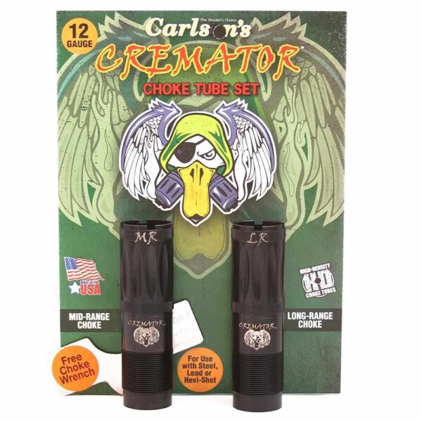Carlson’s Cremator Waterfowl Non-Ported Mid and Long Range Choke Tubes for 12 ga Winchester/Browning Inv/Moss 500 2/ct