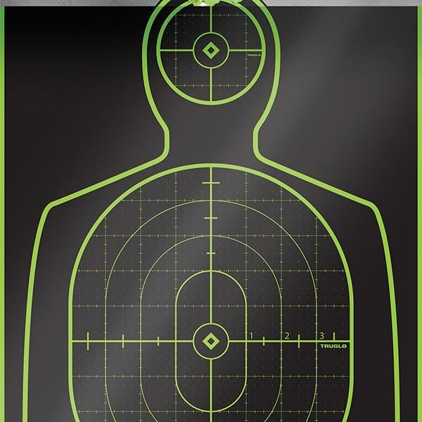 TRUGLO TRU-SEE Self Adhesive Targets – Handgun 12×18 Green 12 Pack