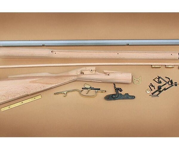 Traditions Black Powder Kentucky Rifle Build-It-Yourself Kit Select Raw Hardwood .50 Cal 33.5″ White Barrel