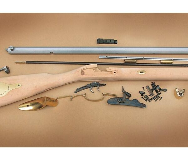 Traditions St. Louis Hawken Rifle Build-It-Yourself Kit Select Raw Hardwood .50 Cal 28″ White Barrel