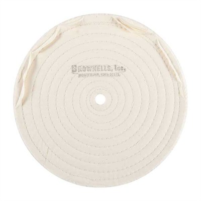 MUSLIN POLISH WHEEL, STITCHED, 8” X 3/8” THICK, 1/2” ARBOR