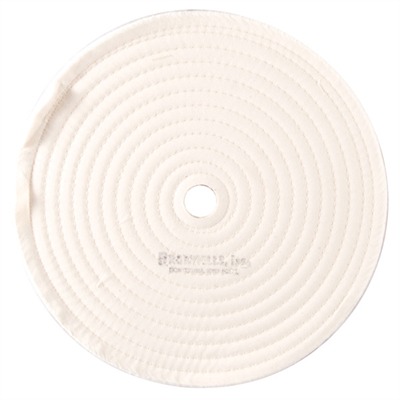 MUSLIN POLISH WHEEL STITCHED 10” X 3/8” THICK, 7/8” ARBOR