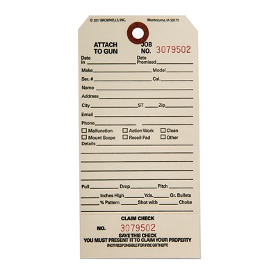 SINGLE STUB CLAIM CHECKS, CC-1, 1000 PACK