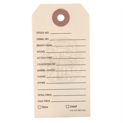GUN PRICE TAGS, MANILLA, 500 PACK