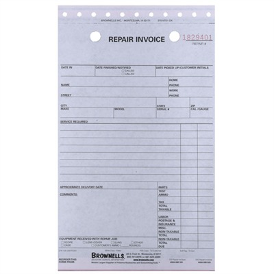 REPAIR LOG INVOICE FORMS, 3-PART, 100 PACK