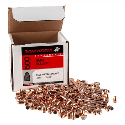 FULL METAL JACKET FLAT BASE 9MM (0.355”) 124GR FMJFB 500/BOX