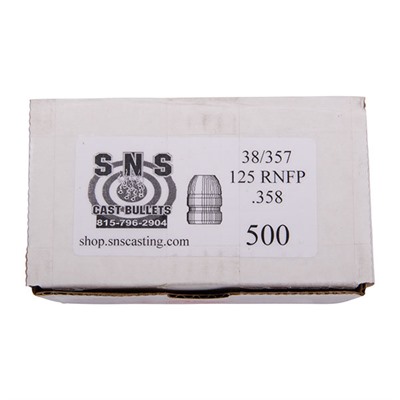 CAST 38 CAL (.358”) 125GR ROUND NOSE FLAT POINT LEAD 500/BOX