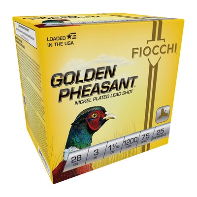 GOLDEN PHEASANT 28 GAUGE 3” 1-1/16OZ #7.5 SHOT 25/BOX