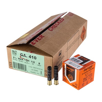 MIRAGE SUPER TARGET T1 410 BORE 2-1/2” 1/2OZ #8 SHOT 250/CS