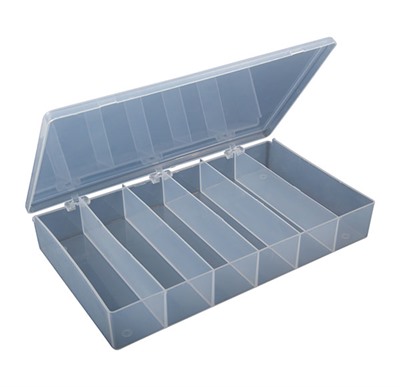 STORAGE BIN, 6 COMPARTMENT, 11” X 6-1/2”, 1 PACK