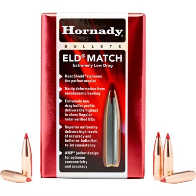 ELD MATCH 25 CALIBER (0.257”) 134GR POLYMER TIP 100/BOX