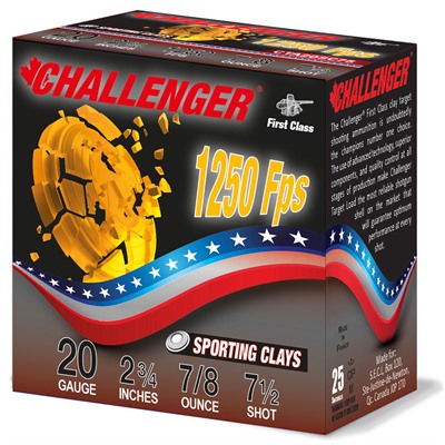 FIRST CLASS SPORTING CLAY 20 GA 2-3/4” 7/8OZ #7.5 250/CASE