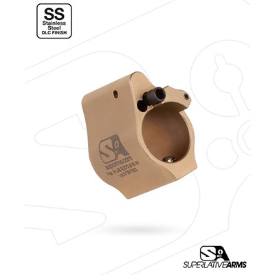 AR-15 SOLID SS ADJUSTABLE GAS BLOCK .625” TAN