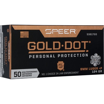 GOLD DOT HANDGUN PP 9MM LUGER +P 124GR HP 1220 FPS 50/BOX