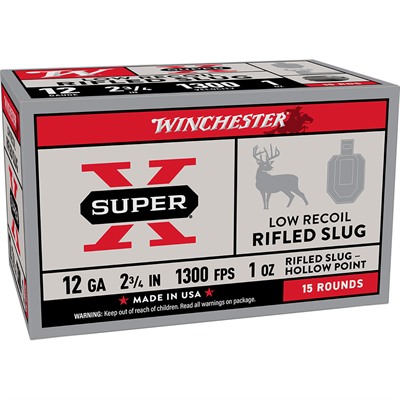 SUPER-X 12GA 2-3/4” 1OZ RIFLED SLUG HP 1300 FPS 15/BOX