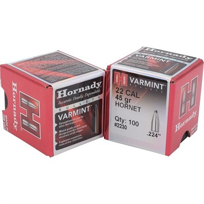 VARMINTâ¢ HORNET 22 CALIBER (0.224”) 45GR JSP 100/BOX