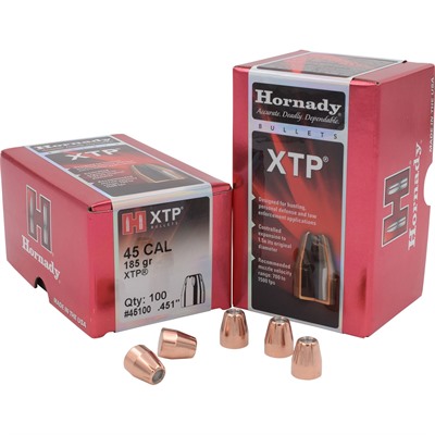 XTPÂ® 45 CALIBER (0.451”) 185GR JACKETED HOLLOW POINT 100/BOX