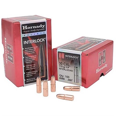 INTERLOCKÂ® 30 CALIBER (0.308”) 170GR FLAT POINT 100/BOX