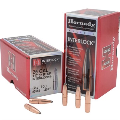 INTERLOCK 25 CAL (.257”) 117GR BOAT TAIL SPIRE POINT 100/BOX