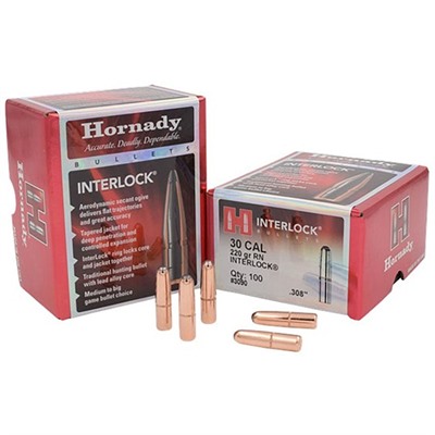 INTERLOCK 30 CALIBER (0.308”) 220GR ROUND NOSE 100/BOX