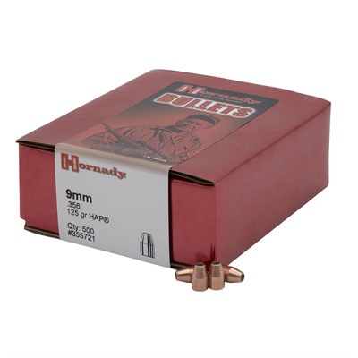 HAP 9MM CALIBER (0.356”) 125GR JACKETED HOLLOW POINT 500/BOX