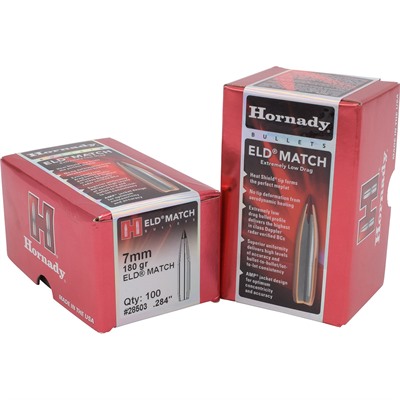 ELD MATCH 7MM (0.284”) 180GR POLYMER TIP BOATTAIL 100/BOX