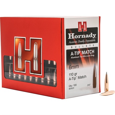 A-TIPÂ® MATCH 6MM (0.243”) 110GR ALUMINUM TIP-BT 100/BOX