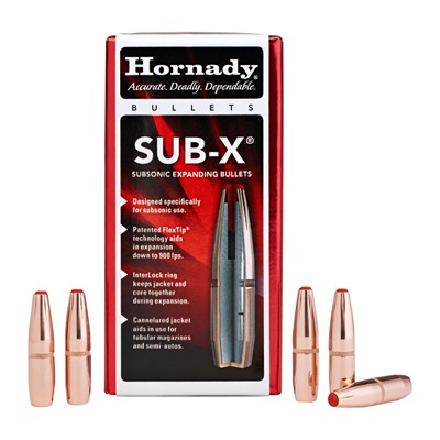SUB-X .30 CAL. (0.308”) 190GR POLYMER TIP BOAT TAIL 100/BOX
