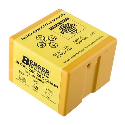 HYBRID TARGET 30 CALIBER (0.308”) 200.20X HYBRID BT 500/BX