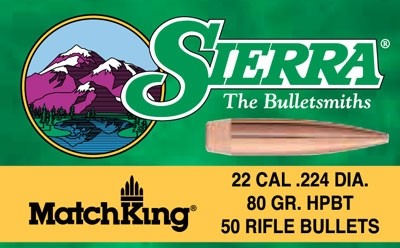 SIERRA BULLETS .22 CAL .224 - 80GR HPBT 50CT - Image 2